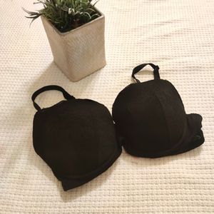 Victoria Secret PINK Black Lace Bra Size 36D